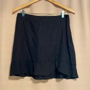 Abercrombie Linen-Blend Ruffle Hem Skirt